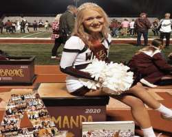 She was on the cheerleading team of her high school.